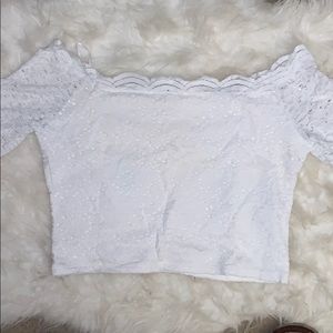 Hollister Off-Shoulder Lace Crop Top
